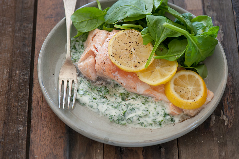 Baked Salmon with Herby Yoghurt
